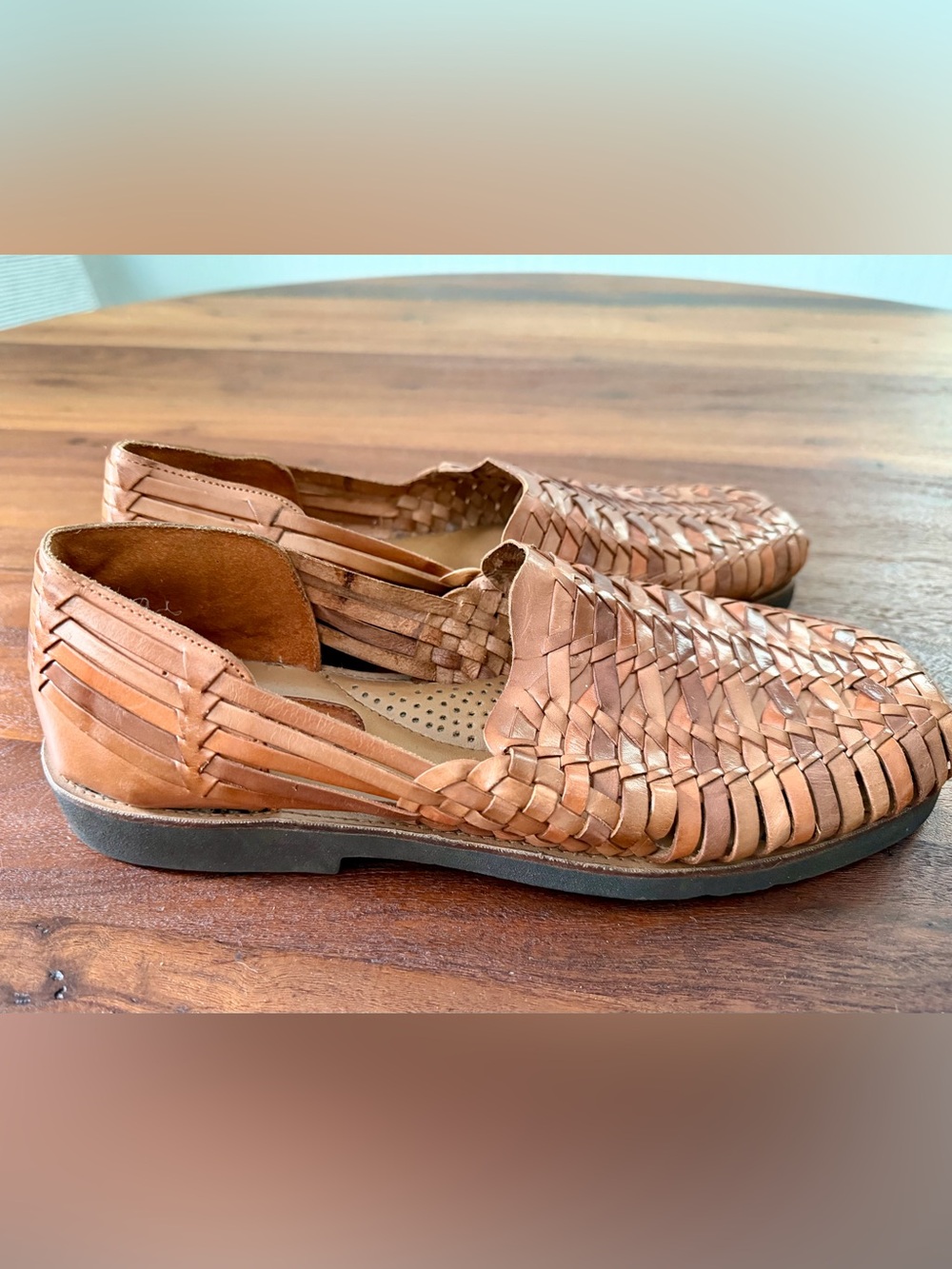 Sunsteps Hand Woven Leather Moccasins Huarache Sandals Shoes Men Sz 11 Boho